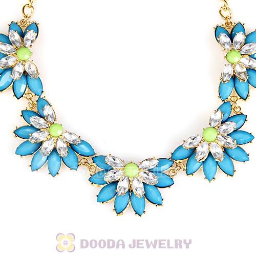 Resin Rhinestone Crystal Lotus Choker Bib Necklace Wholesale