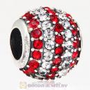 2013 European Sterling Silver Pave Lights With Crystal Light Siam Austrian Crystal Charm
