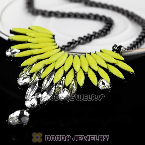 2013 Design Lollies Yellow Resin Crystal Pendant Necklaces Wholesale