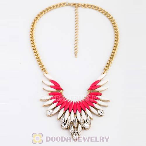2013 Design Lollies Roseo and White Resin Crystal Pendant Necklaces Wholesale