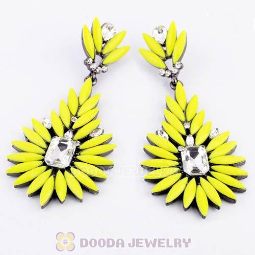 2013 Design Fashion Lollies Yellow Crystal Flower Stud Earrings Wholesale