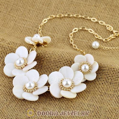 Luxury Pearl And Shell Flower Brand Necklace Wholesale