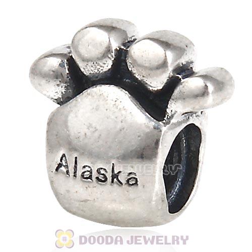 925 Sterling Silver European Paw Print Beads with Screw Thread
