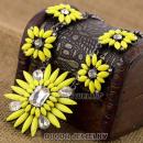 2013 Design Lollies Yellow Resin Crystal Statement Necklaces Wholesale