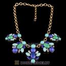 2013 Design Lollies Blue Green Resin Crystal Flower Statement Necklaces Wholesale