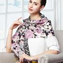European Rural Wool Scarves Digital Painting Leopard Rose Pashmina Shawl