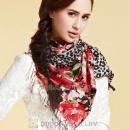 European Rural Wool Scarves Digital Painting Leopard Rose Pashmina Shawl