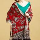 European Rural Wool Scarves Digital Painting Love Clock Pashmina Shawl