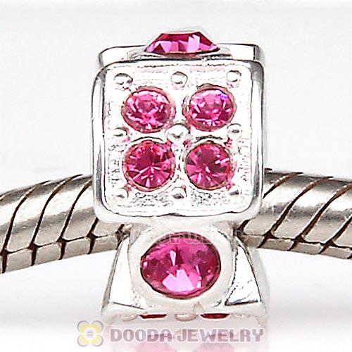 European Sterling Silver Radiance Beads with Rose Austrian Crystal