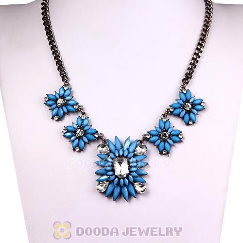 2013 Design Lollies Blue Resin Crystal Statement Necklaces Wholesale