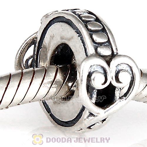 European Sterling Silver Swirling Hearts Affection Spacer Beads