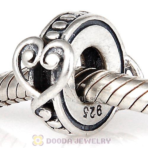 European Sterling Silver Swirling Hearts Affection Spacer Beads