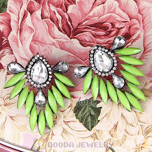 2013 Design Fashion Lollies Olivine Crystal Stud Earrings Wholesale