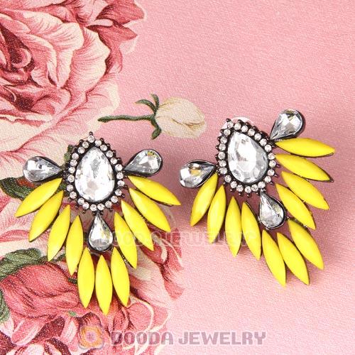 2013 Design Fashion Lollies Yellow Crystal Stud Earrings Wholesale