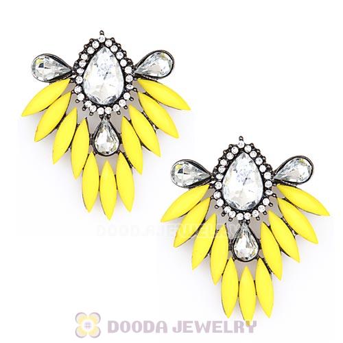 2013 Design Fashion Lollies Yellow Crystal Stud Earrings Wholesale