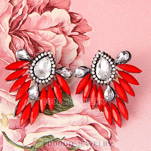 2013 Design Fashion Lollies Red Crystal Stud Earrings Wholesale