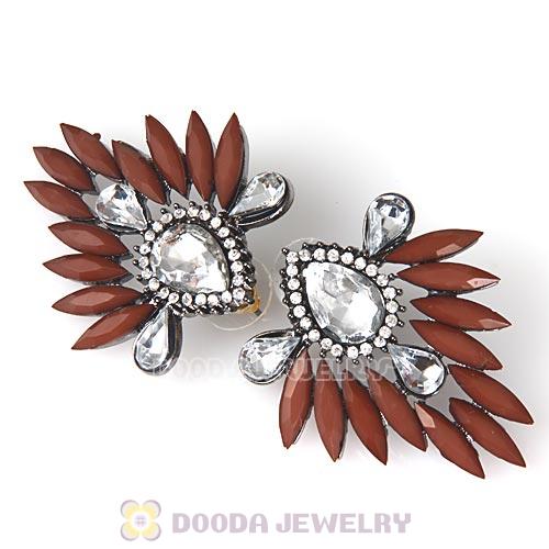 2013 Design Fashion Lollies Brown Crystal Stud Earrings Wholesale