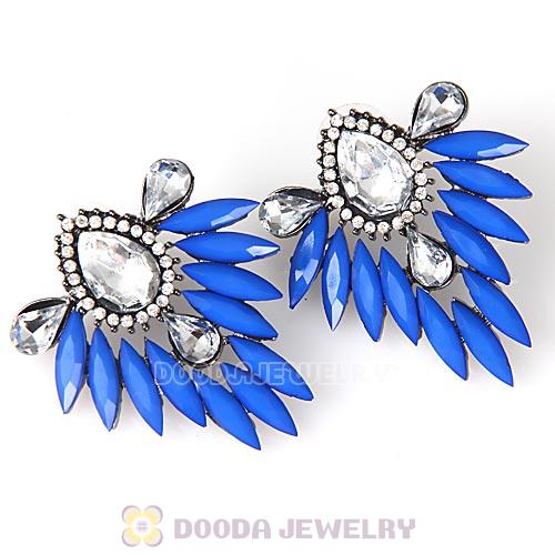 2013 Design Fashion Lollies Dark Blue Crystal Stud Earrings Wholesale