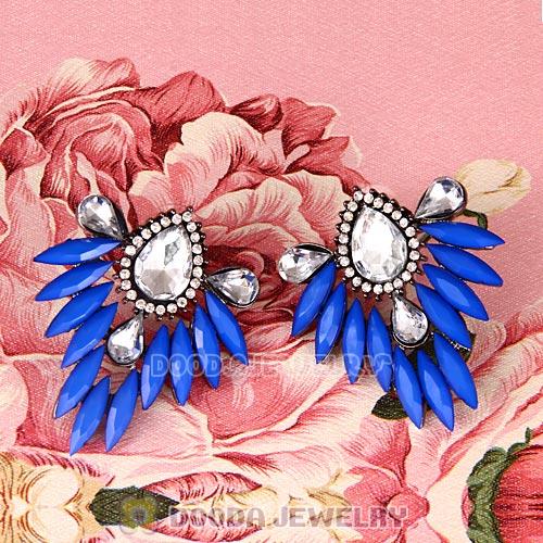 2013 Design Fashion Lollies Dark Blue Crystal Stud Earrings Wholesale