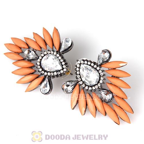 2013 Design Fashion Lollies Orange Crystal Stud Earrings Wholesale