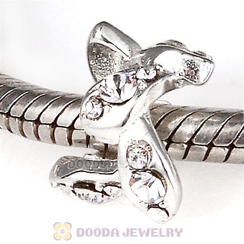 Sterling Silver Leaft Beads with Crystal Austrian Crystal