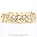 Fashion Gold Plated bling bling Crystal and Pearl Bracelet Wholesale