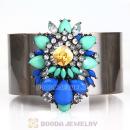 2013 Design Lollies Multi Color Resin Crystal Cuff Bangles Wholesale
