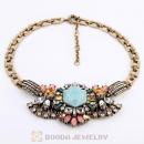 Vintage Style Brand MultiColor Resin Crystal Flower Statement Necklaces Wholesale