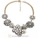2013 Design Clear Resin Crystal Flower Statement Necklaces Wholesale