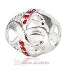 Sterling Silver Just What I Wanted Infinity Beads with Light Siam Austrian Crystal