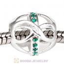 Sterling Silver Just What I Wanted Infinity Beads with Emerald Austrian Crystal