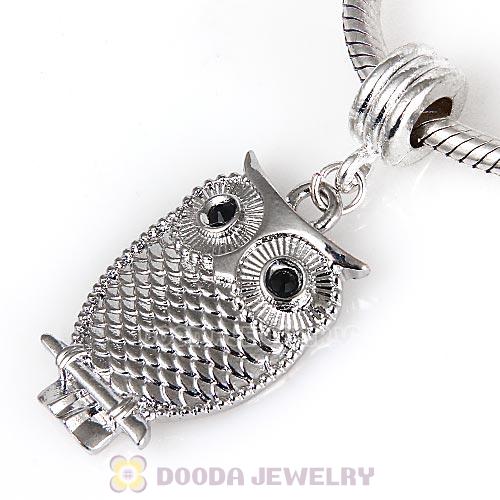Silver Plated European Dangle Jewelry Owl Charms Wholesale