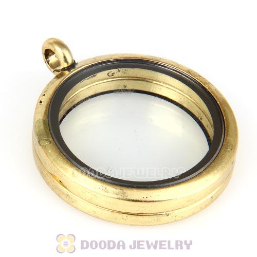 30mm Antique Bronze Alloy Glass Floating Locket Pendant Wholesale