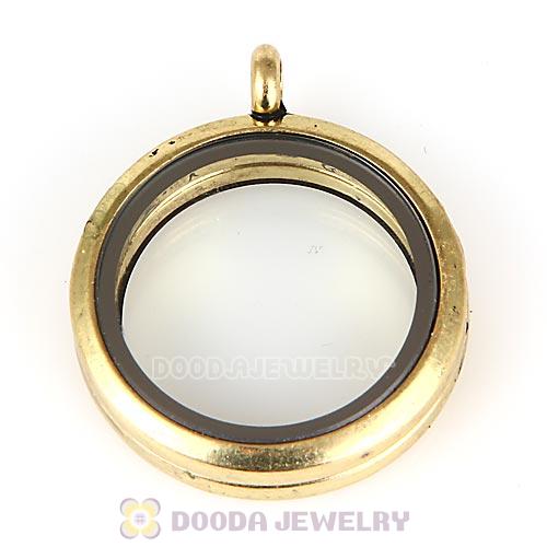 30mm Antique Bronze Alloy Glass Floating Locket Pendant Wholesale