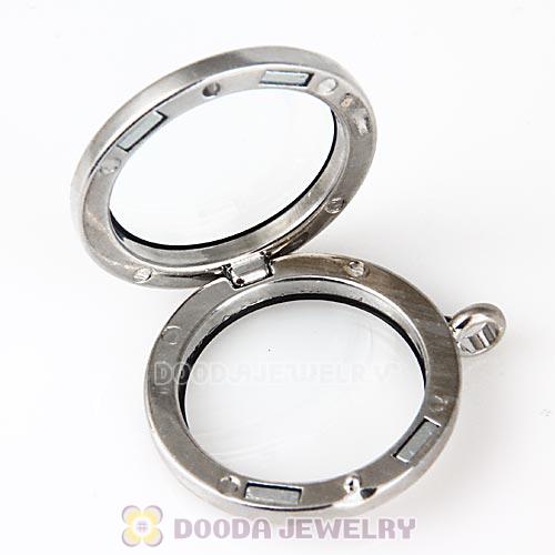 30mm Platinum Plated Alloy Glass Floating Locket Pendant Wholesale