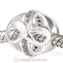 Sterling Silver Just What I Wanted Infinity Beads with Black Diamond Austrian Crystal