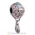 Sterling Silver Splish Splash Fish Charm with Light Rose Austrian Crystal