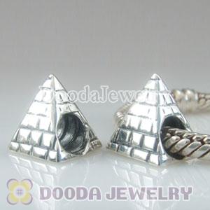 S925 Sterling Silver Charm Jewelry Egyptian Pyramid Beads