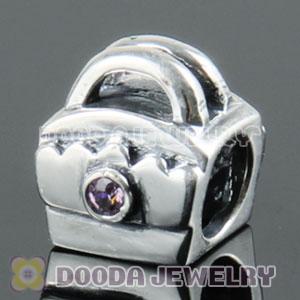 S925 Sterling Silver Handbag Beads with Stone