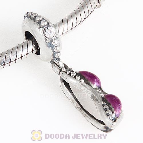 European Sterling Silver Sunglasses Dangle Beads with Clear Austrian Crystal