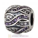 Sterling Silver Entwined Beads with Tanzanite and Clear Austrian Crystal