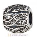 Sterling Silver Entwined Beads with Black Diamond and Clear Austrian Crystal