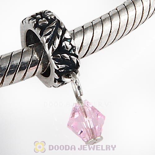 925 Sterling Silver European Style Dangle Beads with Crystal Stone