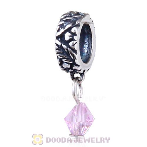 925 Sterling Silver European Style Dangle Beads with Crystal Stone
