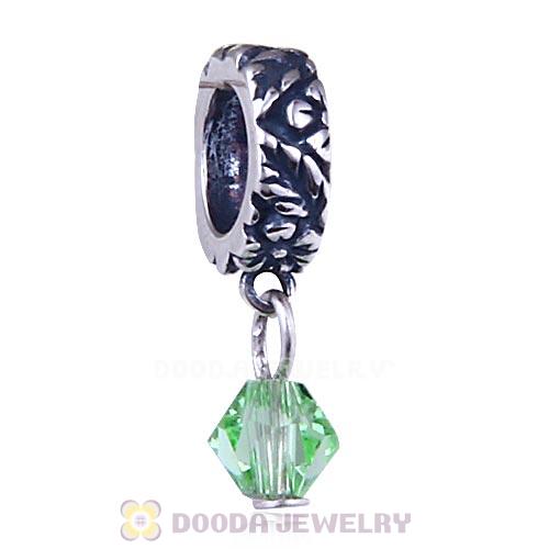 925 Sterling Silver European Style Dangle Beads with Crystal Stone