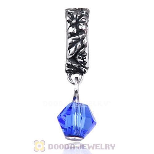 925 Sterling Silver European Style Dangle Beads with Crystal Stone