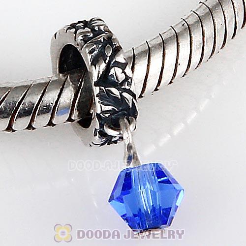 925 Sterling Silver European Style Dangle Beads with Crystal Stone