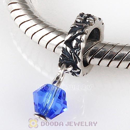 925 Sterling Silver European Style Dangle Beads with Crystal Stone