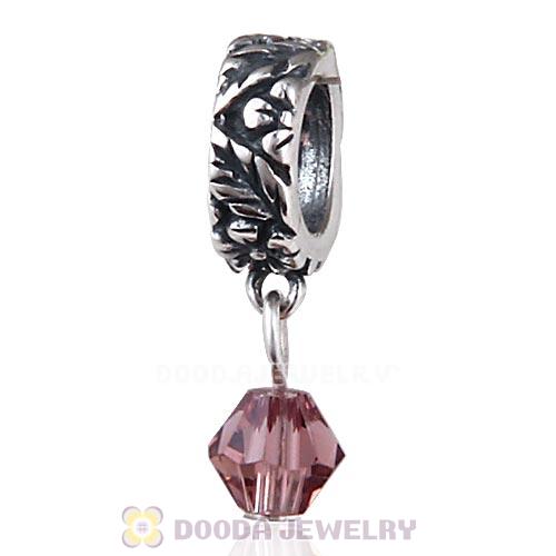 925 Sterling Silver European Style Dangle Beads with Crystal Stone