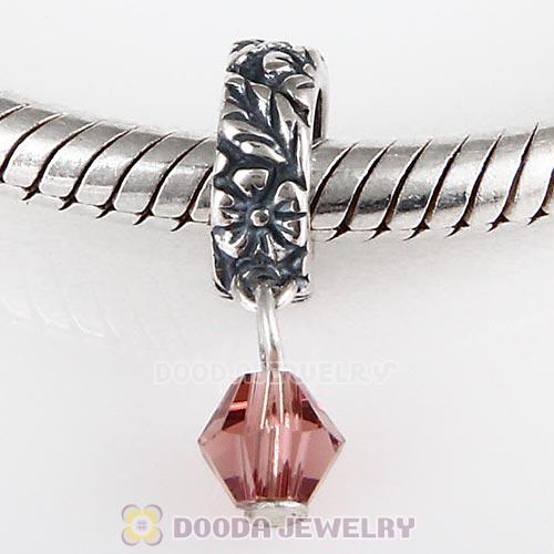 925 Sterling Silver European Style Dangle Beads with Crystal Stone